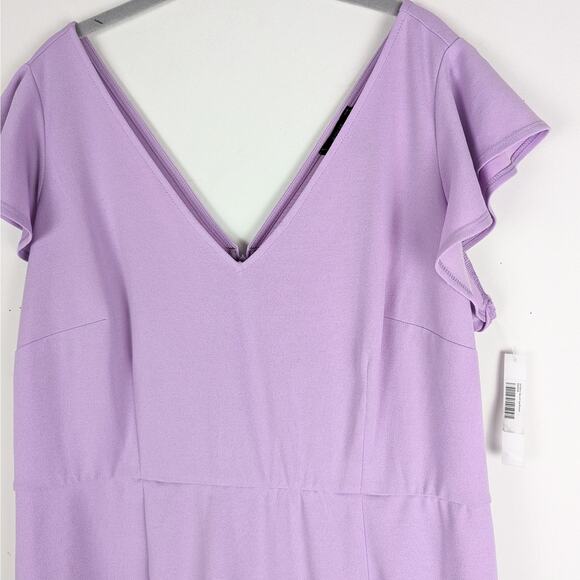 AQUA CURVE Lilac Flutter Sleeve Flounce Hem Mini Dress Size 2X NWT - Picture 3 of 8